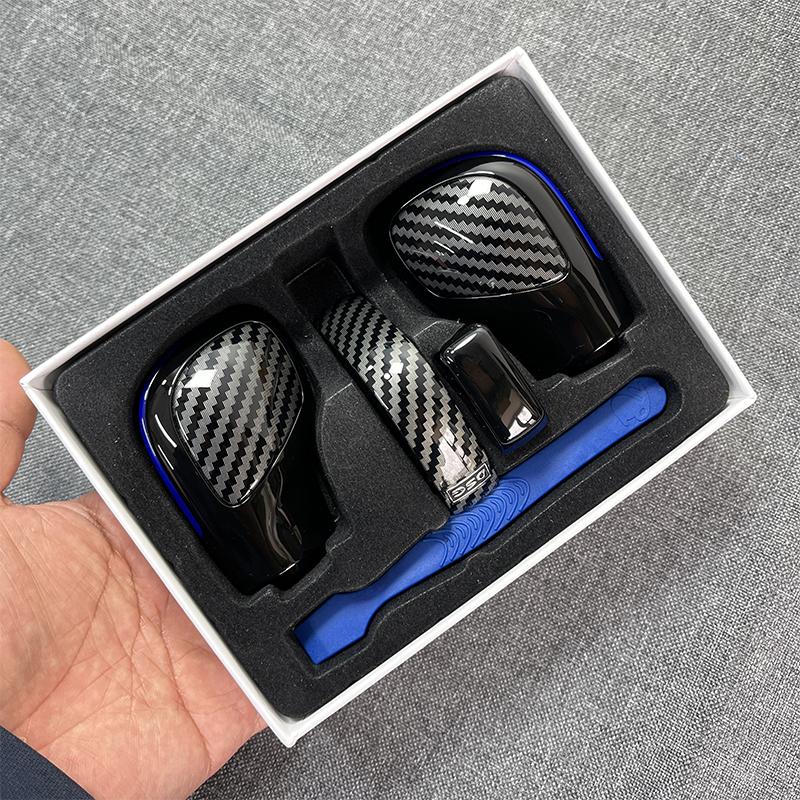 Carbon Fiber Texture DSG Schaltknauf Getriebe Seitenabdeckung DSG Emblem für VW Golf 6 Golf 7 R GTI Passat B7 B8 CC R20 Jetta MK6