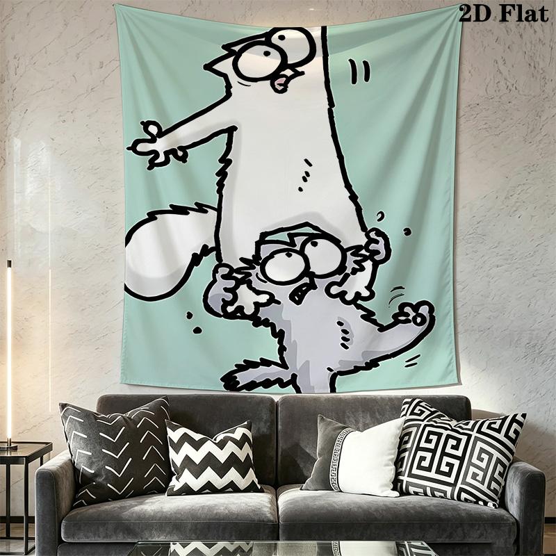 Simon's Cat Pattern Home Decor Tapestry, Wall Hanging, Decorative RV Wall Cloth.SGT0917512