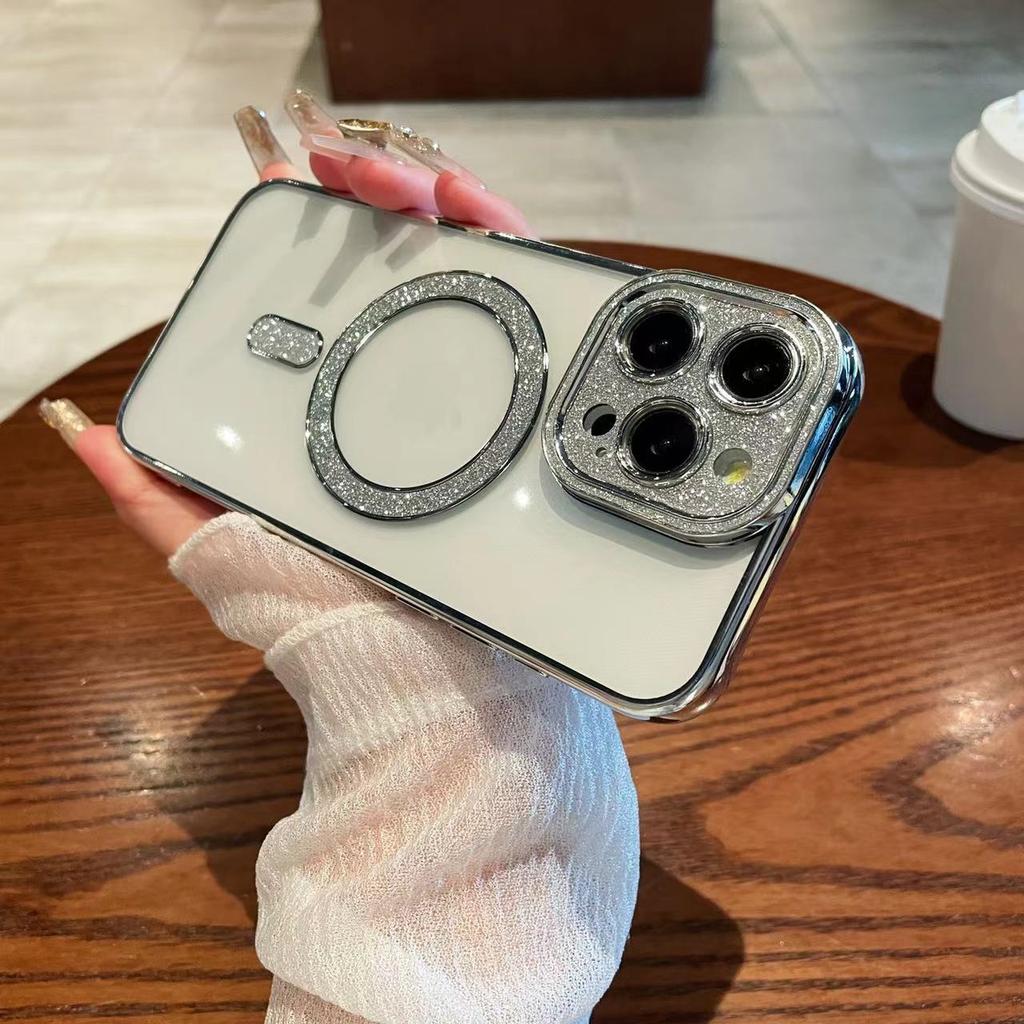 Verlauf Blitzpulver Magnetische Saugkraft Geeignet für Apple 16 Handyhülle IPhone 15 Diamant Linsenfolie 14 Transparent 13 Schutzhülle