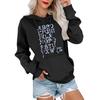 Women's Casual Comfortable Neck Hooded Long Sleeve Christmas Print Warm Sweatshirt