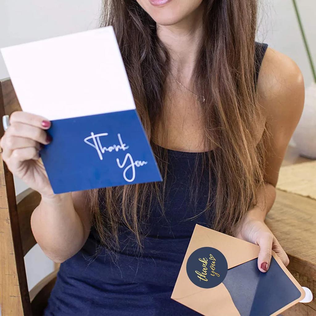 500pcs 1 Roll 1.5" Thank You Stickers For Envelope Sealing Labels Stationery Supplies Handmade Wedding Gift Decoration Stickers