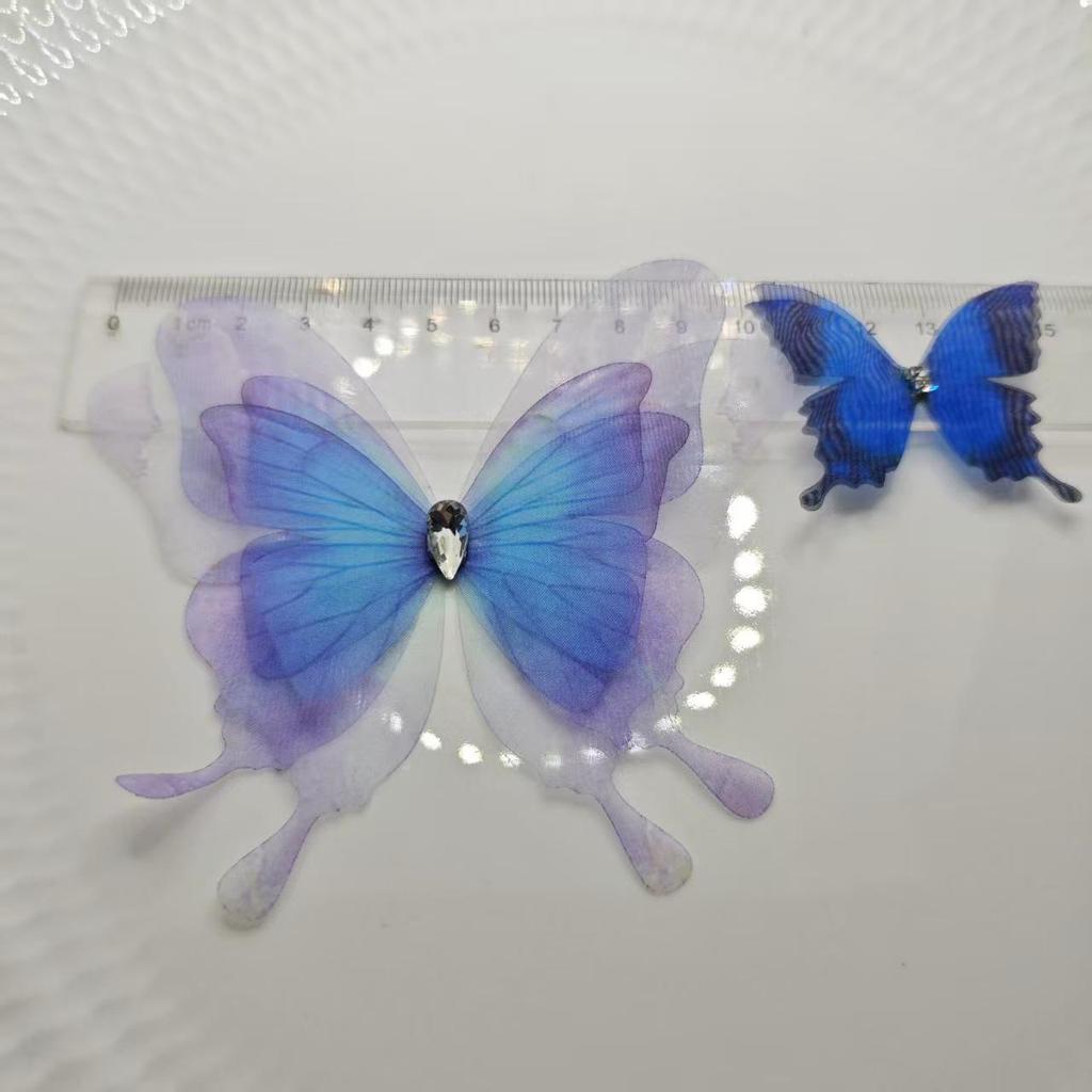 10CM 4-Layer Tulle Butterfly Hair Clip for Hats, Shoes & Clothing Accessories