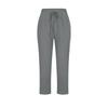 Pantalon droit décontracté pour femme en coton et lin avec cordon de serrage et taille élastique