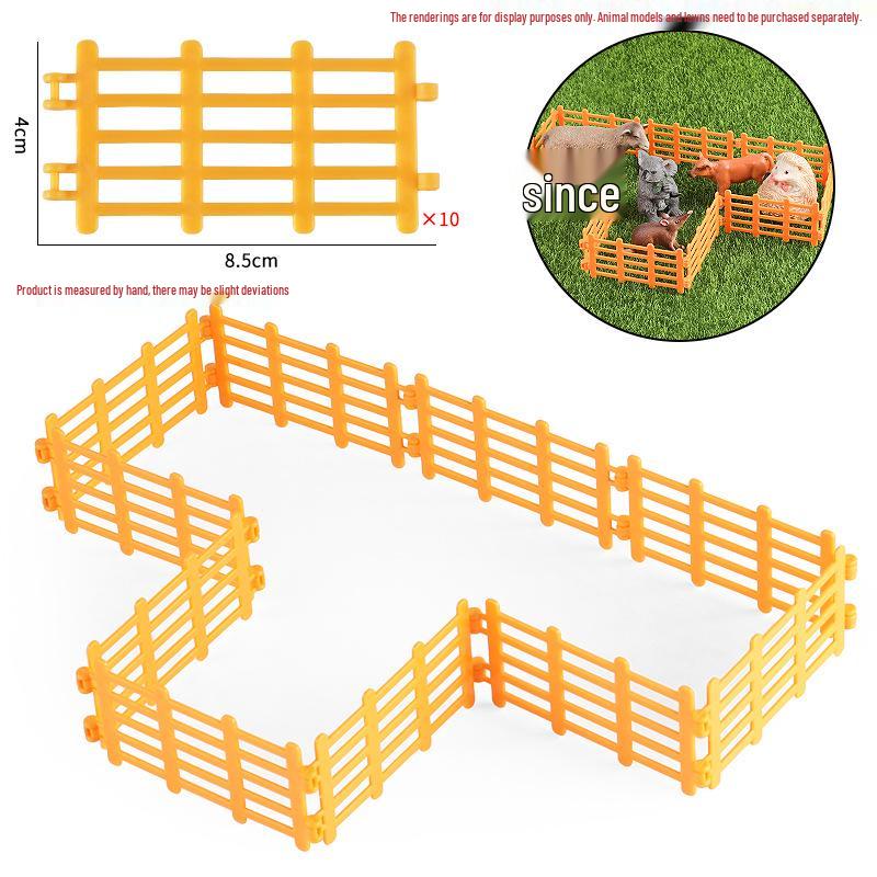 Animal Farm Model Set: Trees, Fences, Vegetables, Tools, Cart, and Props for Toy Scenes