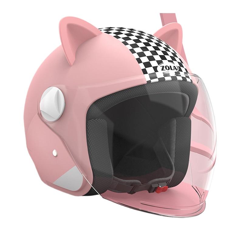 Winter Helmet Belt Scarf Electric Car Helmet Men and Women Universal Cat Ear Helmet Hard Hat