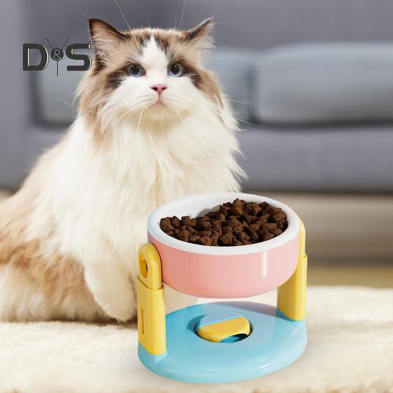 Liftable Suction Cup Pet Bowl Adjustable Height Food And Water Dish Elevated Pet Feeder Bowl for Cats Dogs To Protect Cervical Spine
