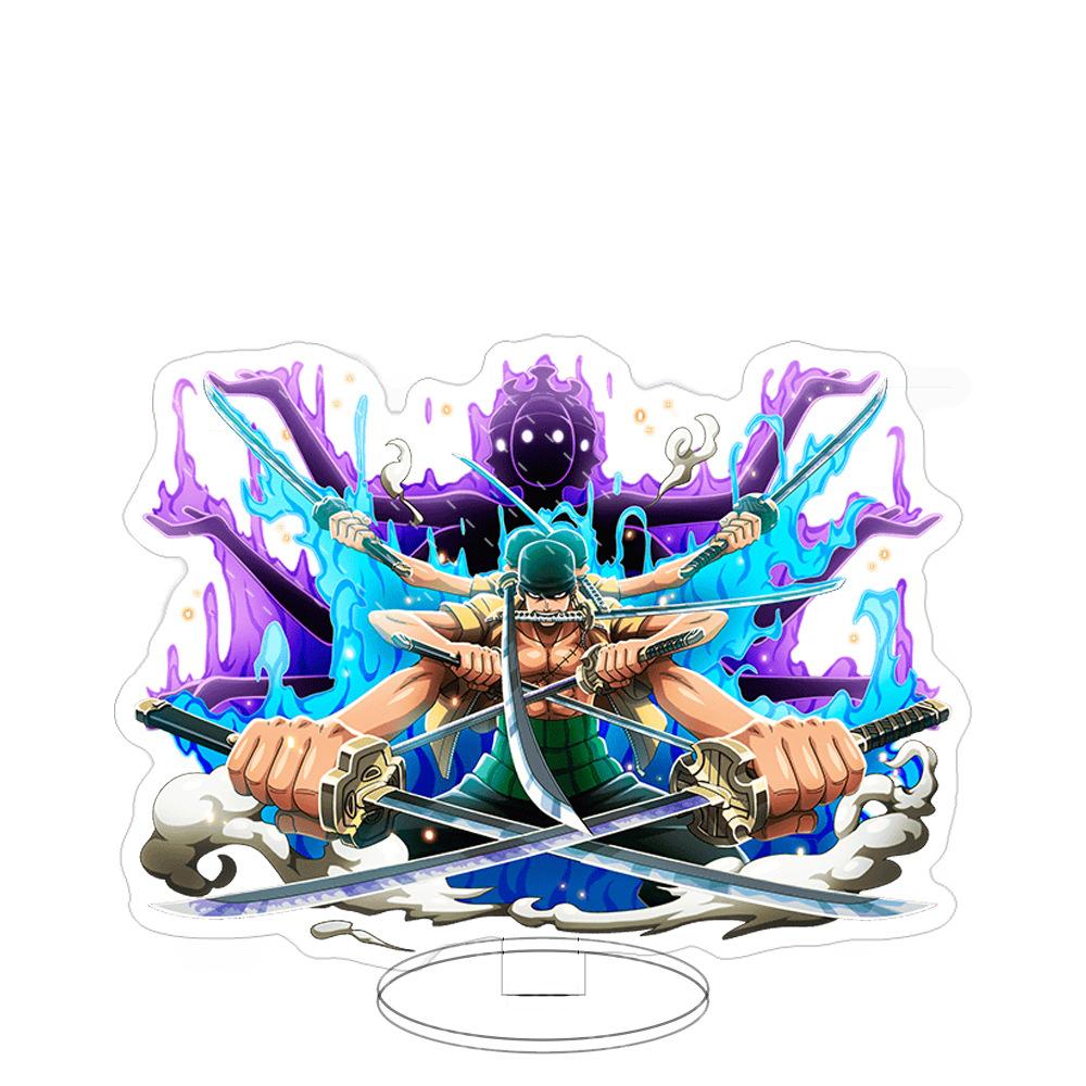Stand Acrilico Grande Ornamenti Cartone Animato Pirata Luffy Sauron Espositore da Tavolo Spettacolo di Fumetti Vendita All'Ingrosso Consegna
