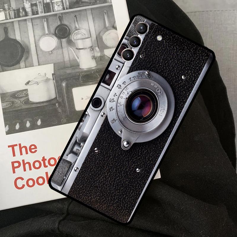 Vintage Retro Camera Phone Case For Samsung Galaxy S22 S23 S24 Ultra S20 S21 S24 FE S9 S10 Plus Note 10 20 Ultra