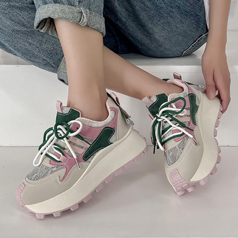 

Модные весенние дышащие сетчатые женские кроссовки на низкой шнуровке повседневная спортивная обувь для отдыха на открытом воздухе удобная модная женская обувь женские кроссовки 40 розовый