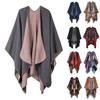 Frauen Winter Warm Übergroßen Druck Decke Cape Wraps Schal Strickjacken