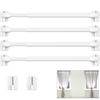 4Pcs Adjustable Curtain Rod Bathroom Bar Shower Extendable Telescopic Poles Without Drilling Hanger Rods for Kitchen Home Hotel