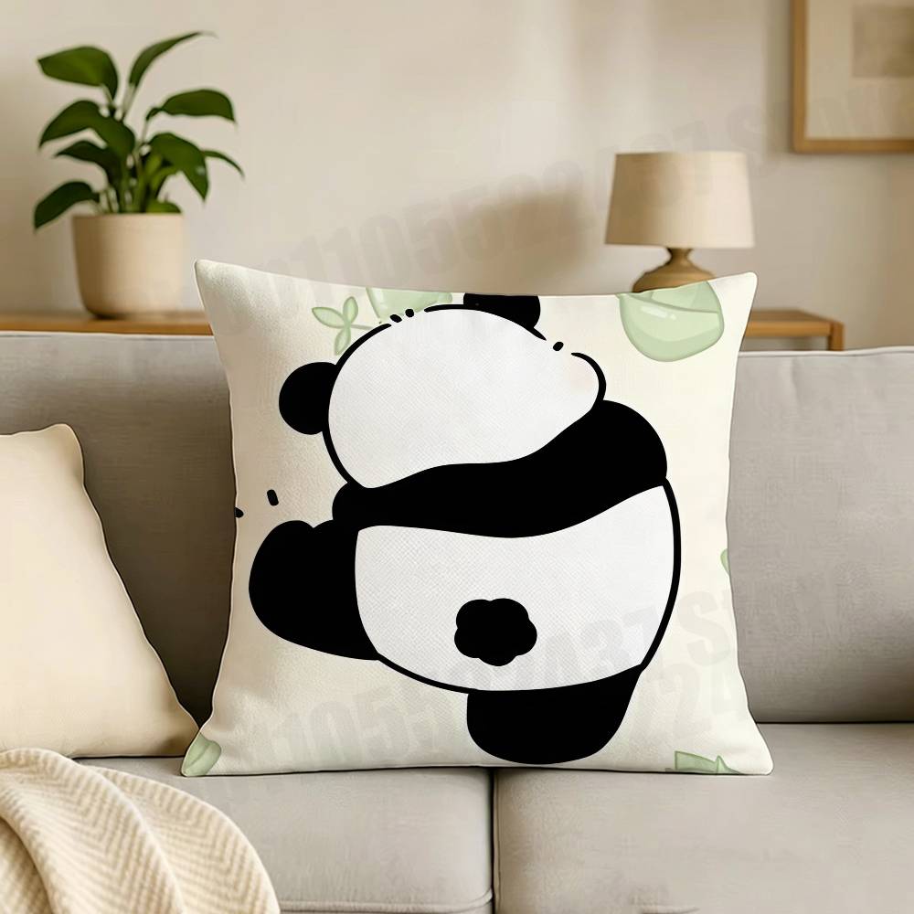 Cut Funny Small Panda Cartoon Printing Pillowcase Customized Pillow Cover for Sofa Home Decor