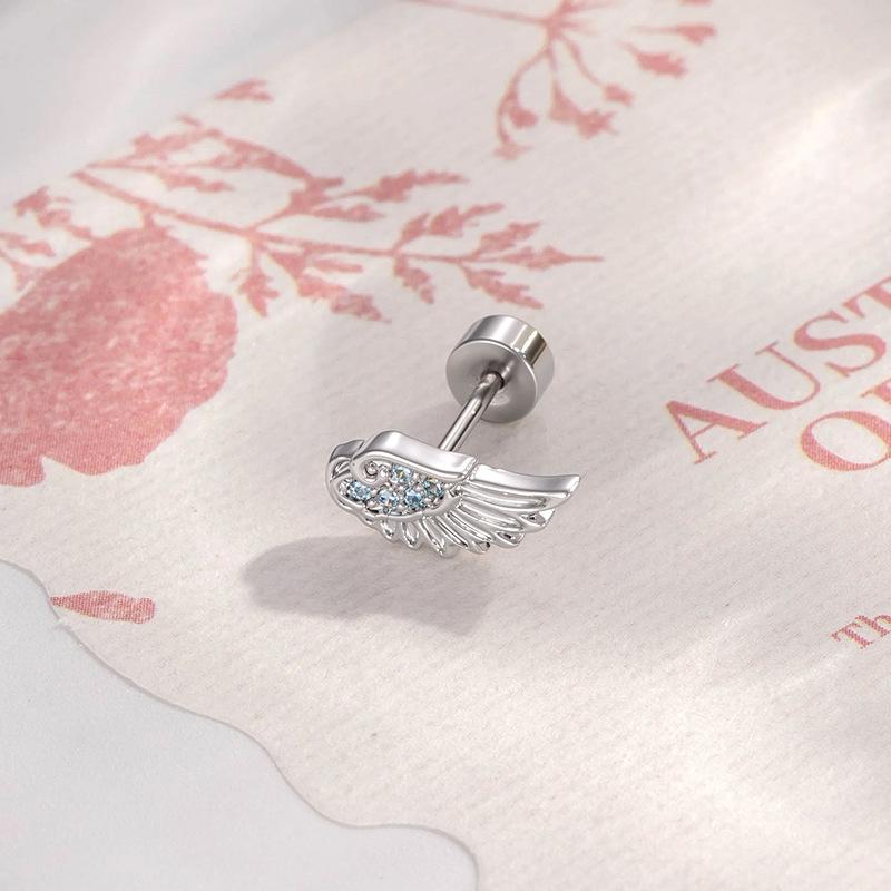 1Pc Women Creative Fashion Wings Ear Bone Nails angel earrings minimalist  Handmade