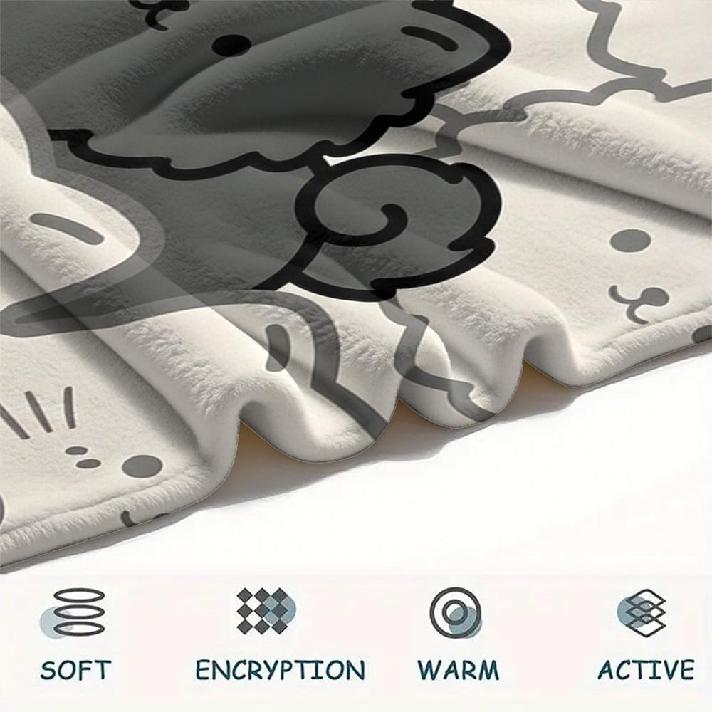 1Pc chow Print Flannel Blanket, High quality Comfortable for All Seasons, Home Decor, Warmth and Comfort, Perfect for Christmas Gifts
