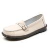 Spring and Autumn women's large-size leather one-pedal casual flat-soled Doudou shoes versatile soft-soled comfortable mother shoes