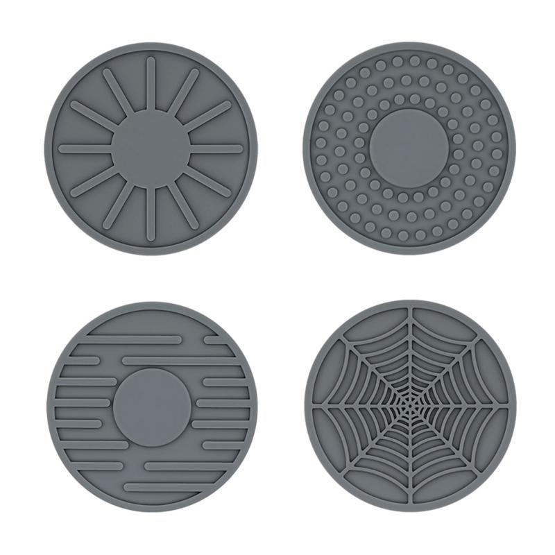 Hot! 4pcs Silicone Coaster Creative Round Universal Household Cup Mat For Water Cup Coffee Cup Tea Cup