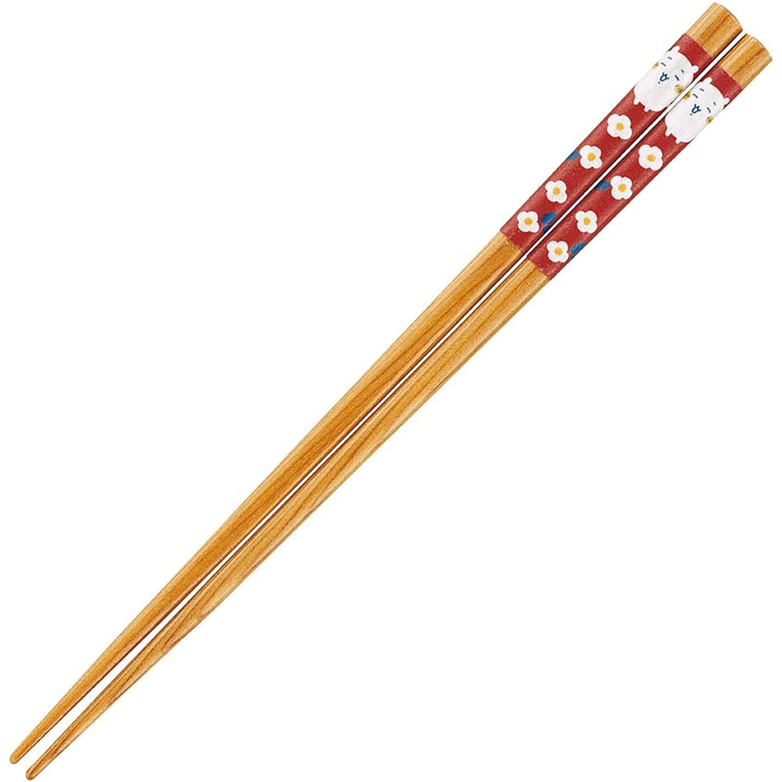 Officially Licensed Chiikawa Natural Flower Garden Chopsticks, Wood, 21cm, Tableware, Accessories, Red, CKW21-840