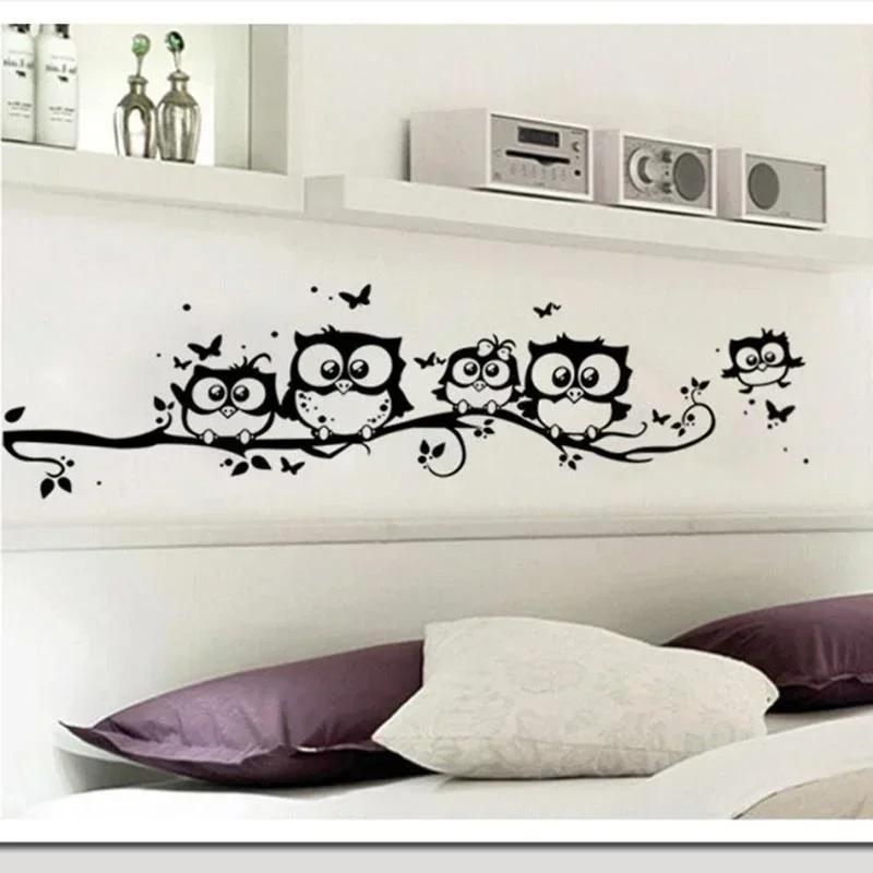 Wallpaper DIY Stickers Removable Waterproof Cartoon Animal Owl Wall Sticker Kids Home Decor for Living Room