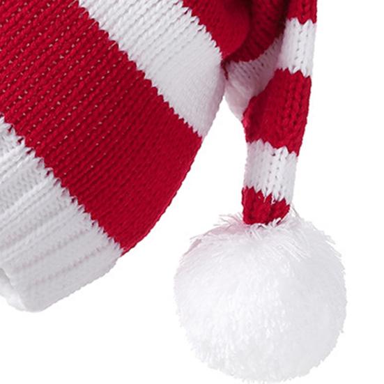 Santa Hat for Adults Kids Winter Knitted Christmas Hat Xmas Party Skull Cap with Pompom for Men Women