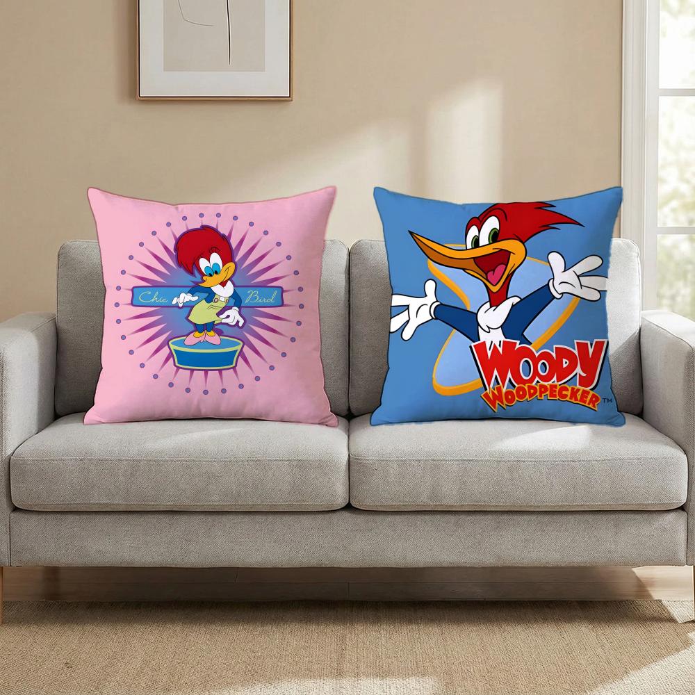Cartoon Woody Woodpecker Cushion Cover Cushion Cover Set 4Pcs 50x50 45x45 40x40 Pillowcase Decorative Sofa Home Decor
