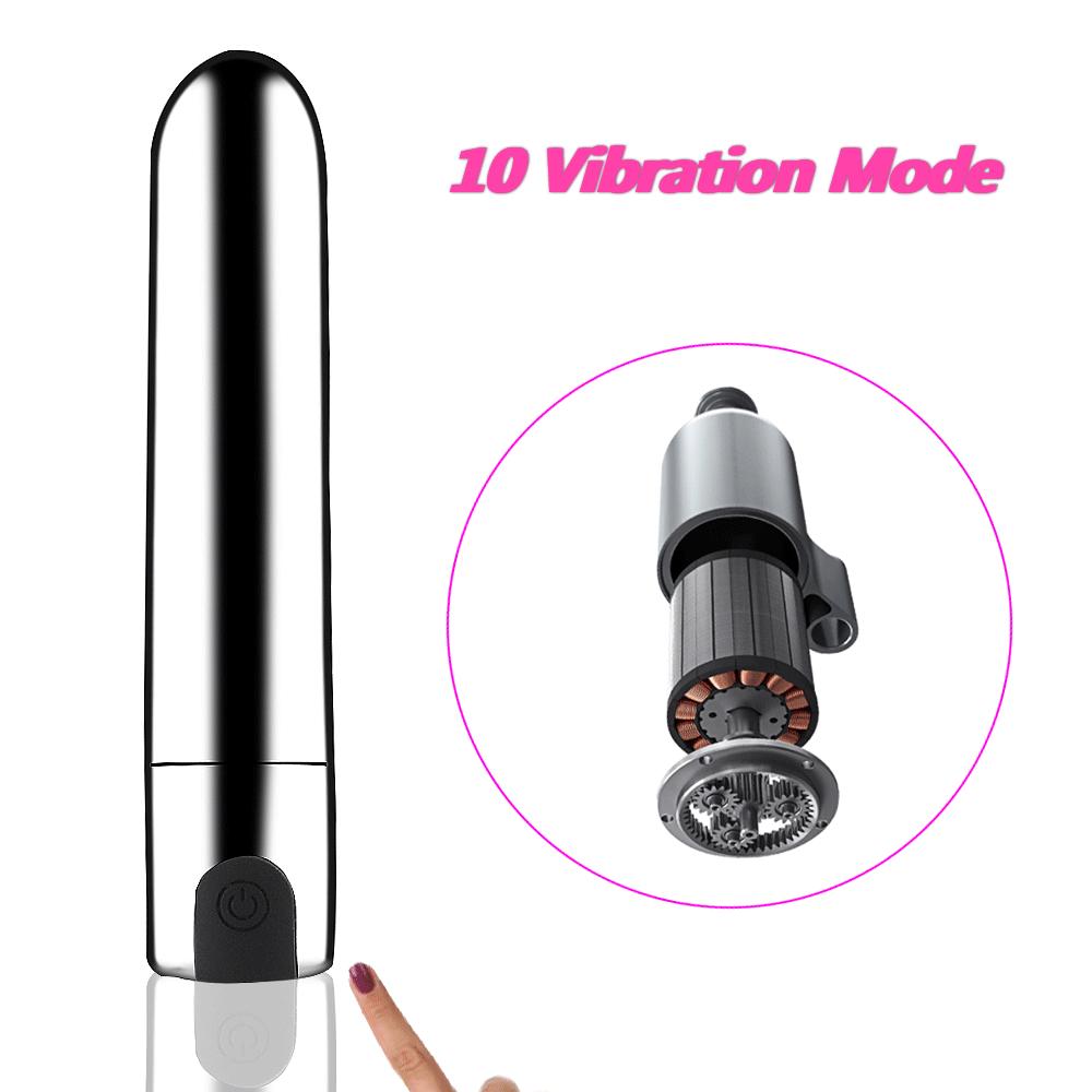 USB wiederaufladbarer Bullet-Vibrator, 10 Modi, Vibrations-Bullet, weiblicher Masturbator, vibrierendes Ei-Spielzeug