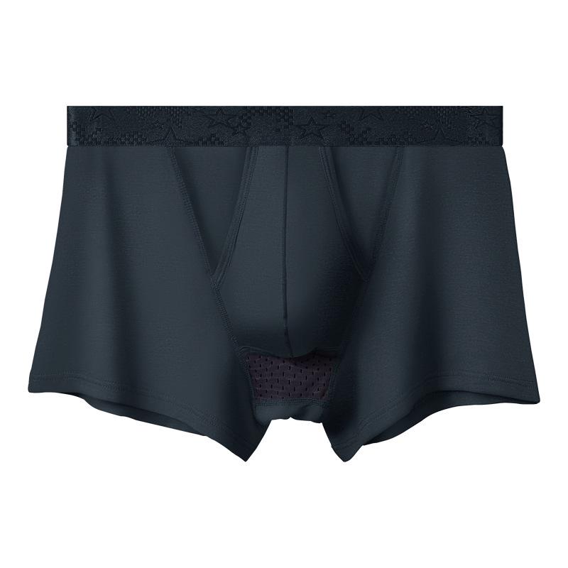 

Мужские боксеры-брифы в стиле «пуля» из ледяного шелка - Летний комфорт, Дышащие, Поддержка мошонки, Тонкие и стильные. L серый