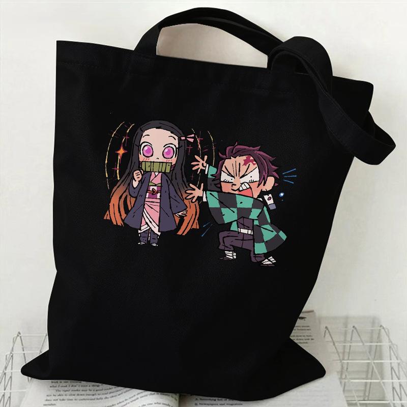Japan cartoon comics Demon Slayer printed canvas bag Tote Bag Shopping Bag