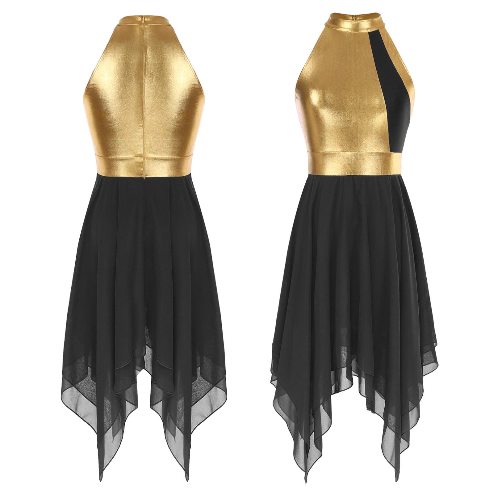 

Жіночі металеві хвалебні літургійні танцювальні сукні для ліричних танцювальних мантій для поклоніння S чорний