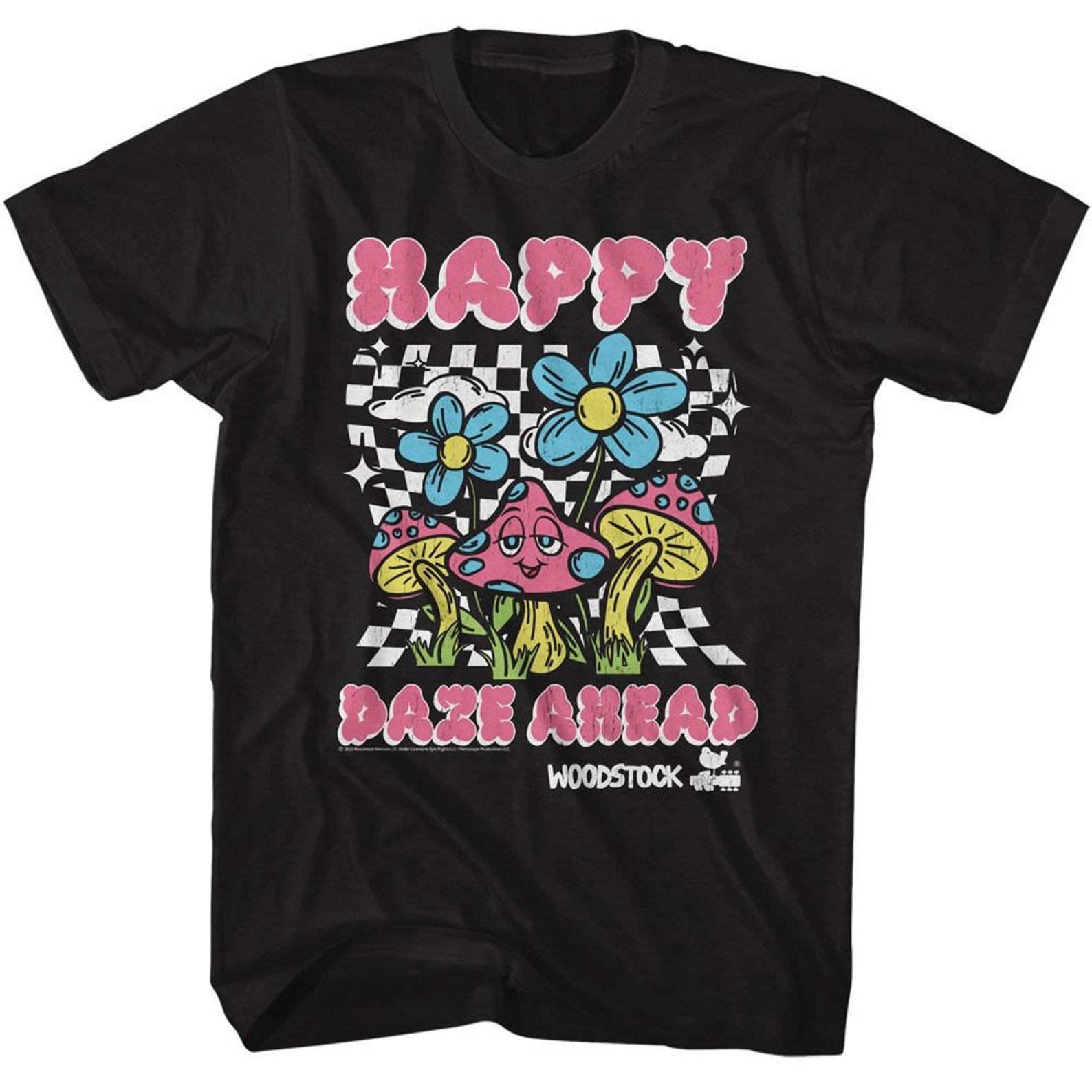 Woodstock Happy Daze Ahead Black T-Shirt S