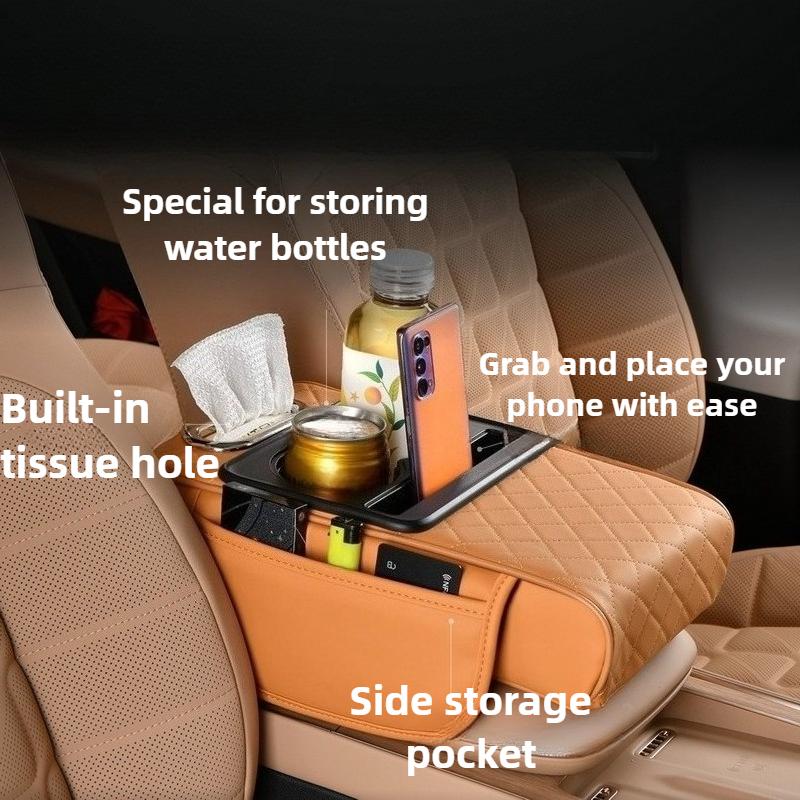 Auto Elbow Support Wireless Charging Car Arm Rest Cushion Thicken High-Density Sponge Center Console Armrest Box Cover