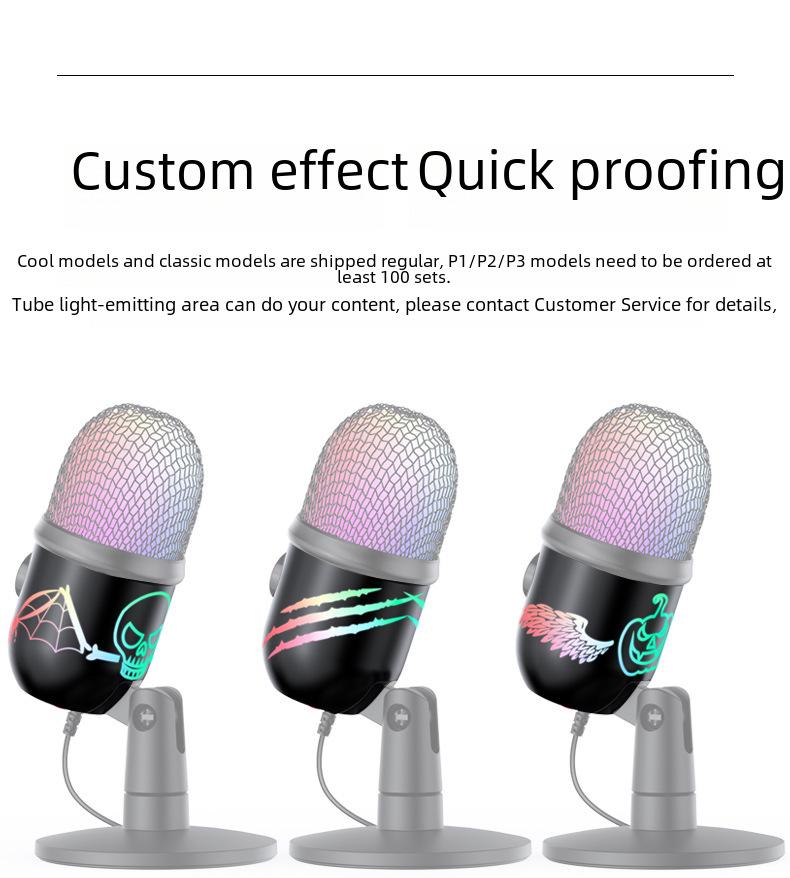 V5 RGB USB Condenser Microphone - Noise Reduction for PC, Mobile, Live Karaoke, and Gaming.