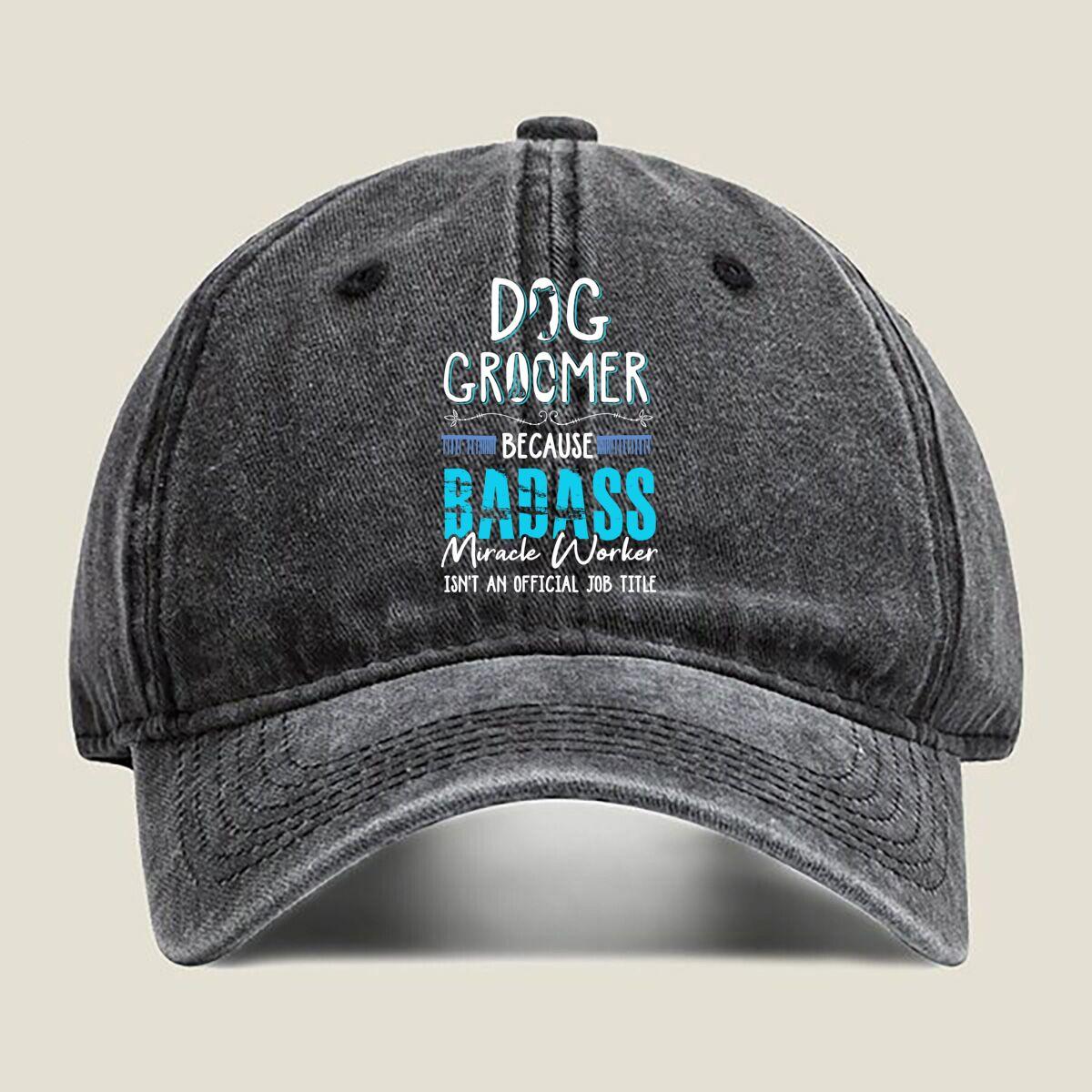

DJ Groomer Badass Slogan Fashion Washed Baseball Cap Hat Outdoor Activities One Size чёрный