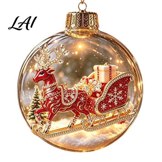 Festive Party Decorations Glowing Christmas Story Ornament Light‑Up Mini Holiday Scene Hanging Ball with Warm Tree Ornaments LED Light Clear
