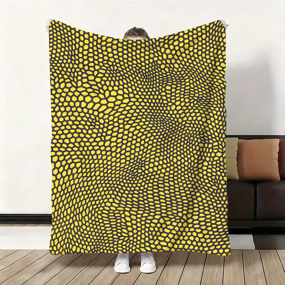 

Y-Yayoi Kusama Art Flower Throw Soft Flannel Blanket Warm Knee Skin-Friendly Throw for Sofa Office Bed Traveling Winter Oversize 100x150cm