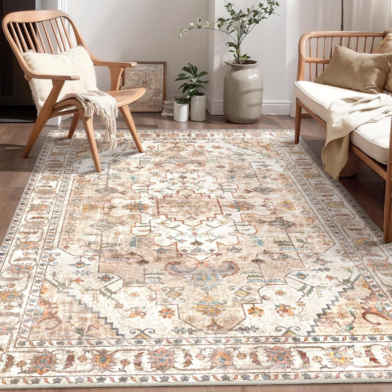 Alfombras Felpudo Estilo Turco Vintage Oriental Tradicional Alfombra Marroquí Bohemio Baño Cocina Jardín Antideslizante Alfombra Grande 40X60cm-16x24in