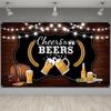 Cheers and Beers Party Decorations,Retro Rustic Wooden Board 30th 40th 50th Birthday Theme Party Photography Banner Backdrop for Men Beer Whiskey