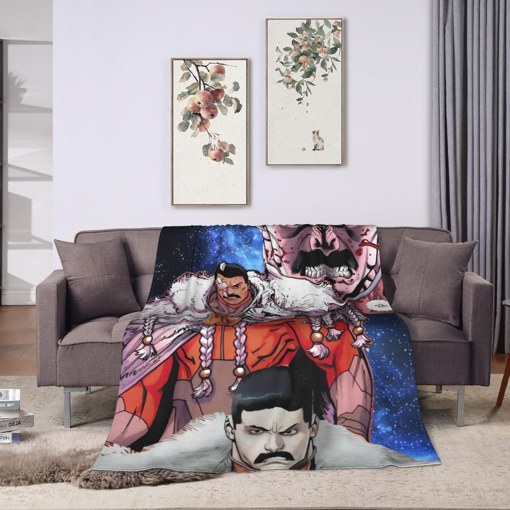 Omni-Man And Thragg Galaxy Blanket invincible Travel Office Flannel Throw Blanket For Living Room Soft Warm Quality Bedspread