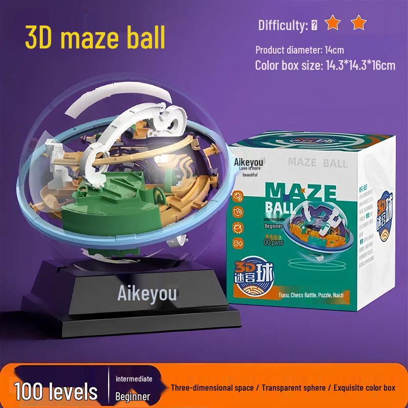 Aikeyou 3D Maze Ball Cube Toy for Kids - Logic & Educational Gift