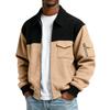 Men's Solid Color Pocket Zipper Jacket Men's Sports Large Size Casual Jacket