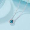 Fashion Dream Blue AAAA Zircon Charm Necklace Women's Silver Clavicle Chain Necklace 925 Sterling Silver Women's Necklace