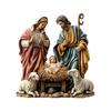 2D Flat Acrylic Nativity Scene Figurine With Stable Base Religious Holy Family Sculpture For Desk Shelf Home Decors