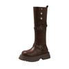 Retro British Style Thick Soled Long Boots for Women In Autumn and Winter , New High Heeled and Slim Looking Knight Boots