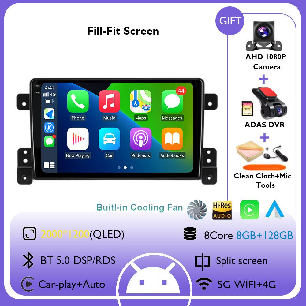 Android 14 For Suzuki Grand Vitara 2005-2015 4G+WiFi Car Radio Multimedia Video Player Stereo Navigation GPS Carplay 360 Camera