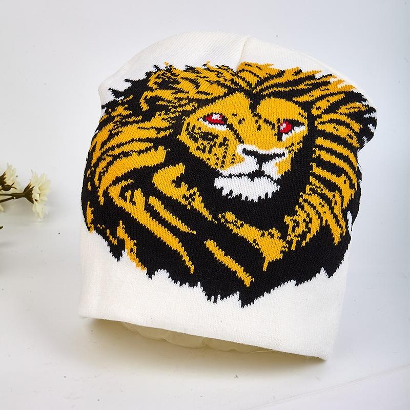 Personality Funny Ear Protector Brimless Wool Hat Lion Hat Men's Cold Hat Women's Autumn and Winter Trend Cycling New