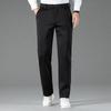 FAPAI Herren Wollmischung Fleecegefütterte Gerade Business Casual Hose