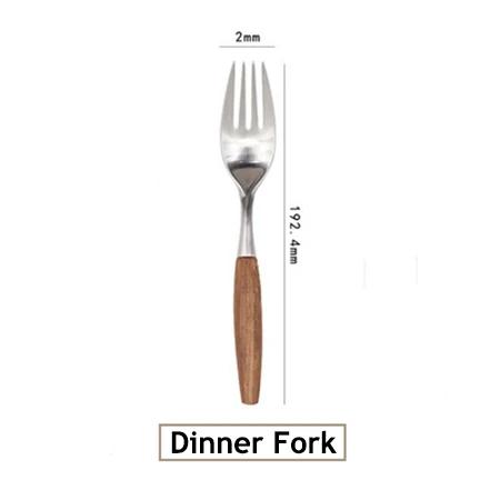 Super Qualité 1/5 Pcs Ensemble de Couverts Occidentaux en Acier Inoxydable 304 Manche en Bois Fourchette de Dîner Couteau Couverts Mat Vaisselle Couverts de Table