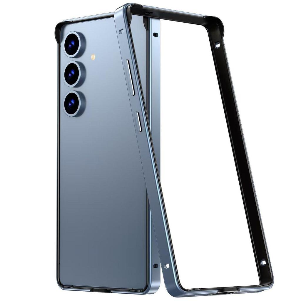 Titanium Metal TPU Frame Hybrid Armor Phone Case for Samsung Galaxy S26 Ultra S25 S24 Ultra Plus Lightweight Hard Bumper Anti Drop Protect Cover