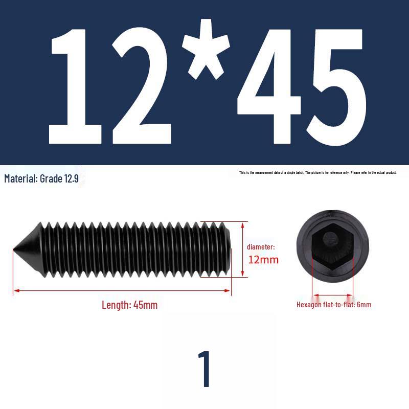 12.9 Edelstahl 304 Innensechskant Kegelspitze Gewindestift M2/M3