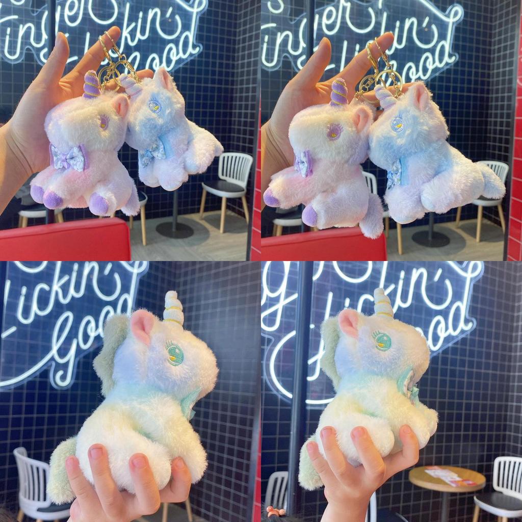 Unicorn Plush Keychain With Bow Decoration And Bright Colors For Kids And Collectors