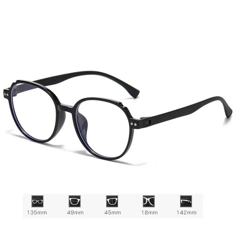Oversized Round Reading Glasses Fashionable Versatile Presbyopia Eyewear Women Men Simple Blue Light Blocking Computer Glasses
